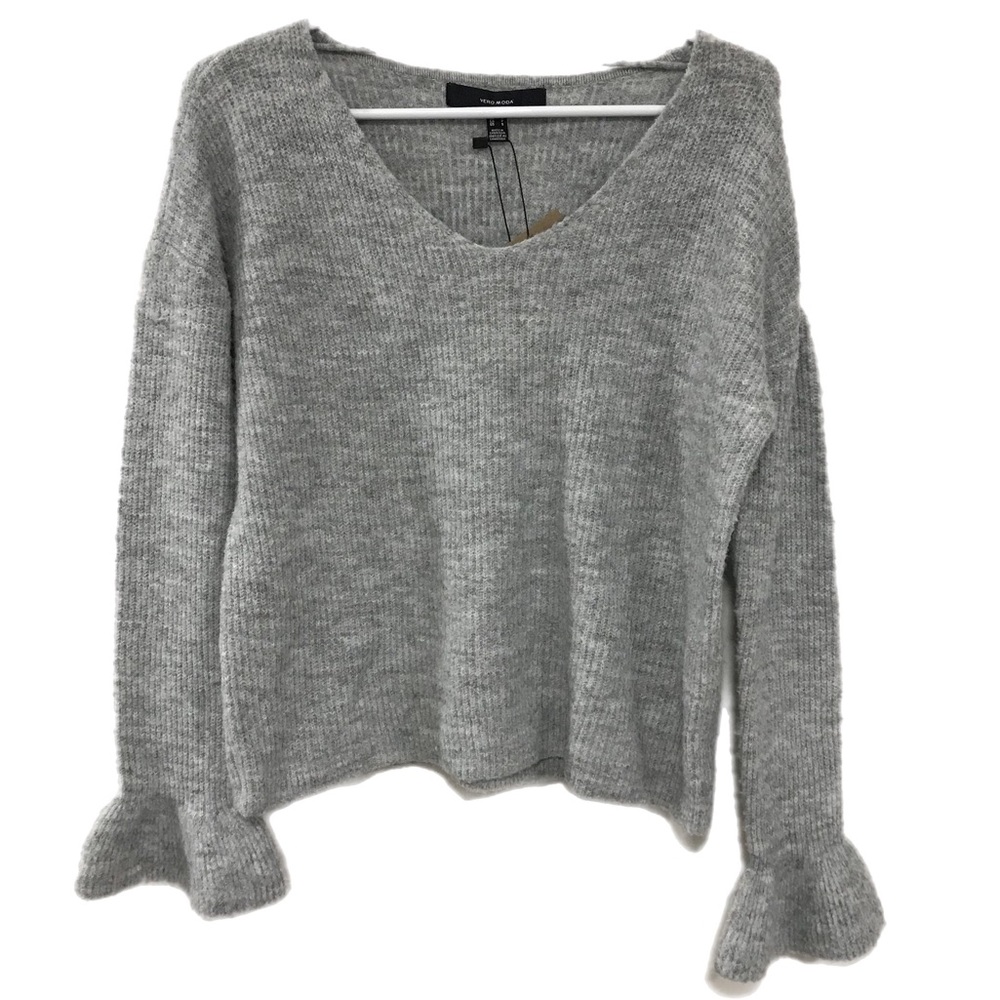 Vero Moda Grey V-Neck Sweater - Picture 1 of 7